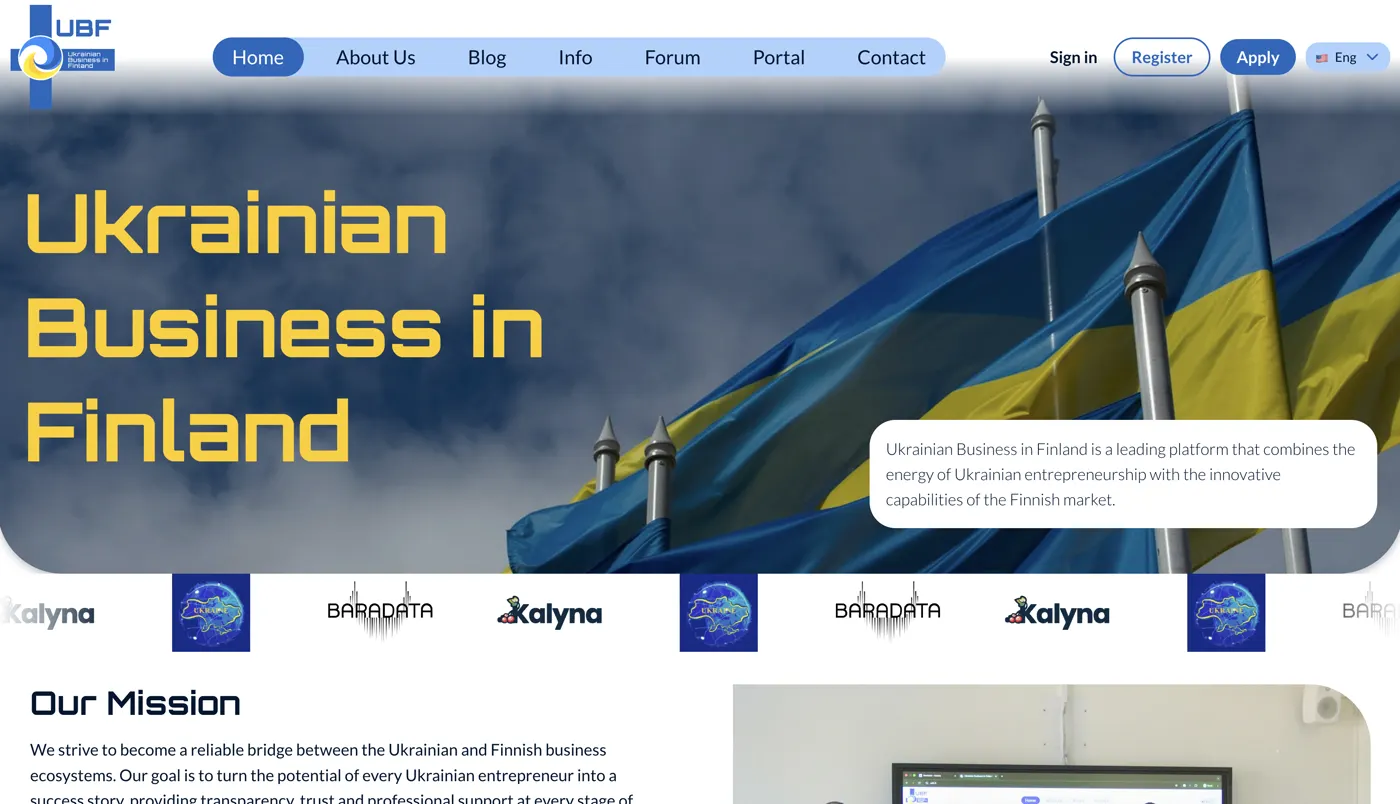 UBF — Ukrainian Business in Finland — Web portal