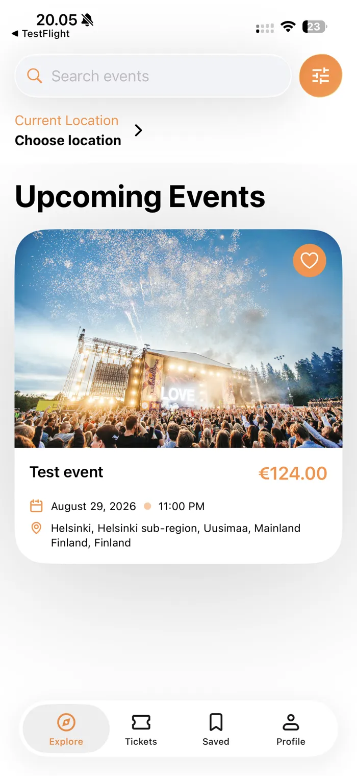 Tickets.Media on a phone