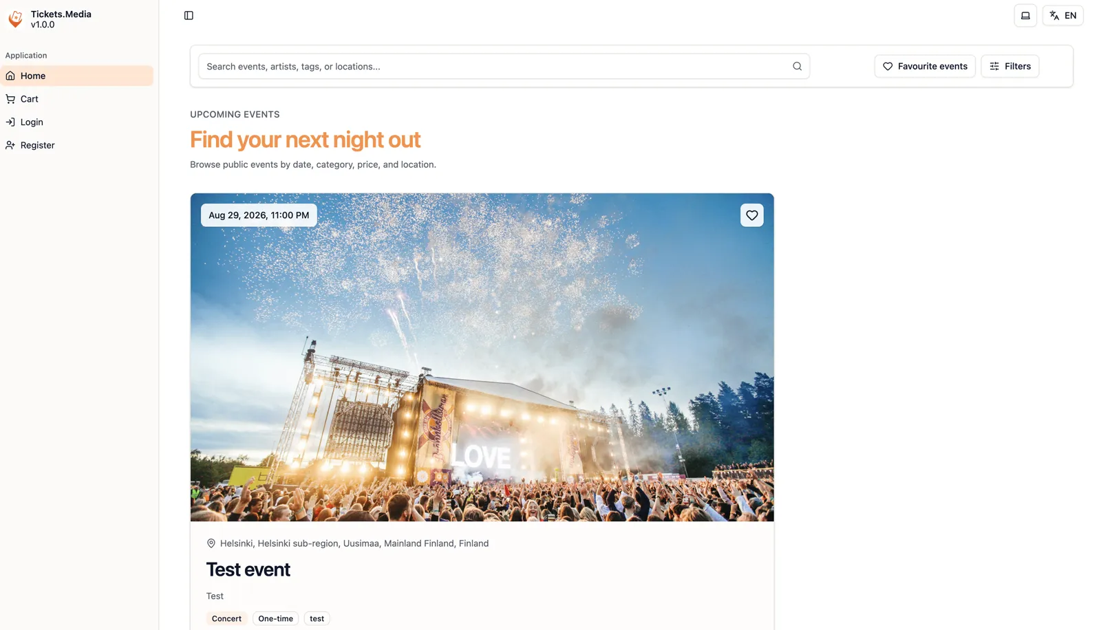 Tickets.Media — screenshot